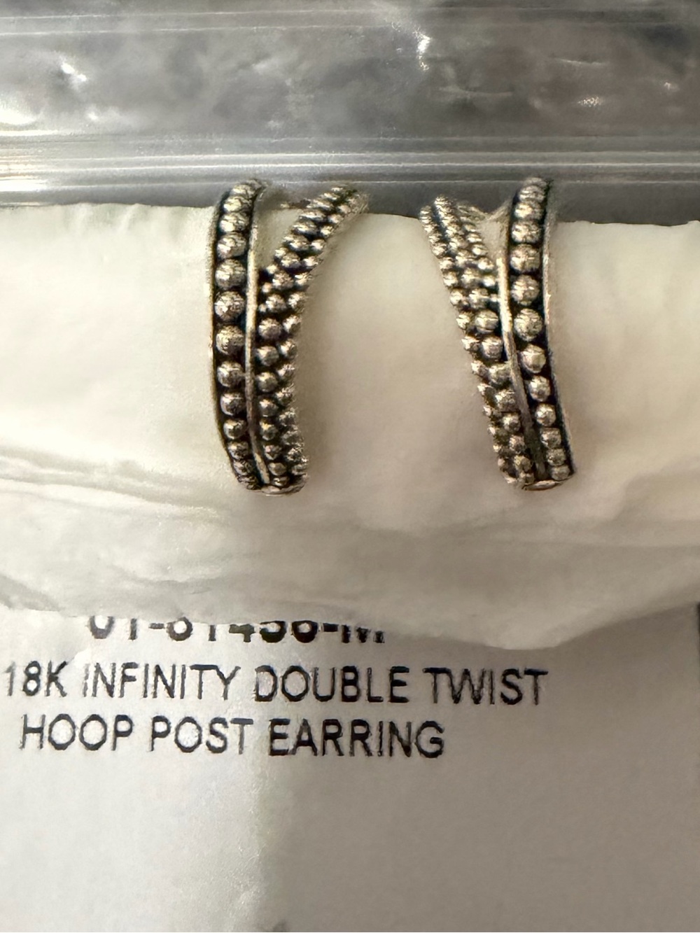 Lagos 18k and Sterling double twist hoop post earrings. - Picture 2 of 6